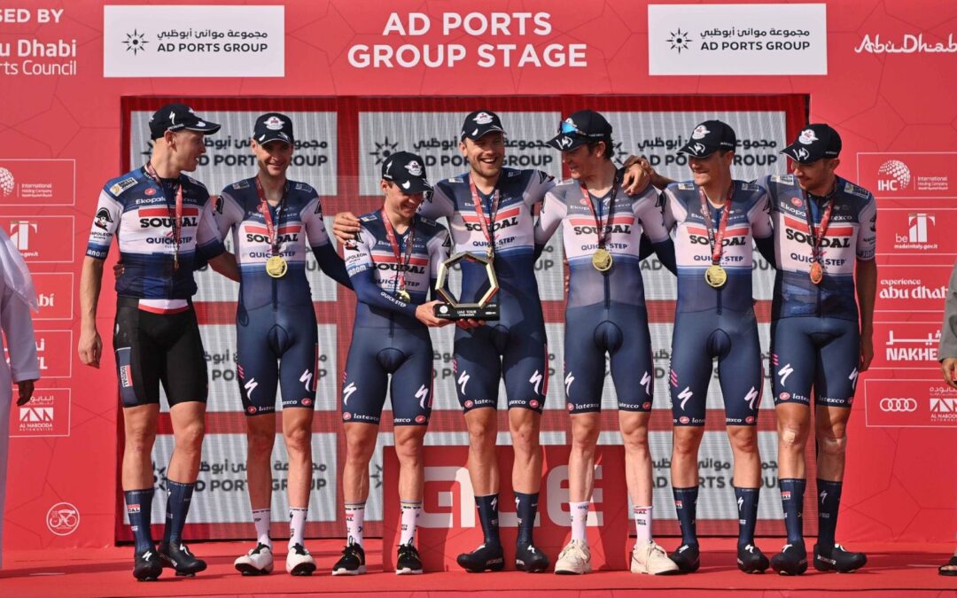 Soudal Quick-Step win Stage 2 of the UAE Tour and Lucas Plapp takes control of the Red Jersey